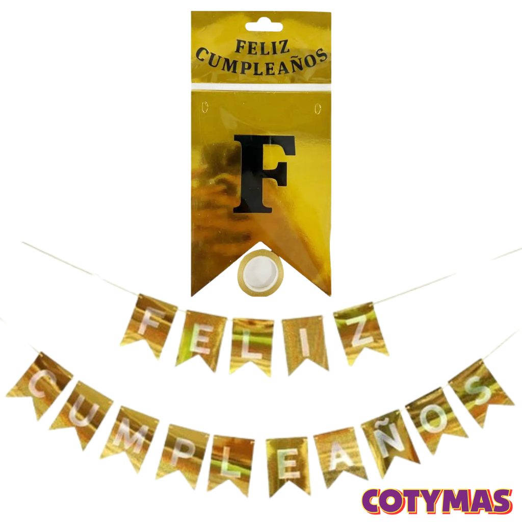 Banderin Feliz Cumpleaños Metalizados!