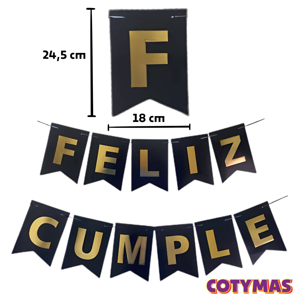 Banderin Feliz Cumpleaños Gigante c/Stamping!