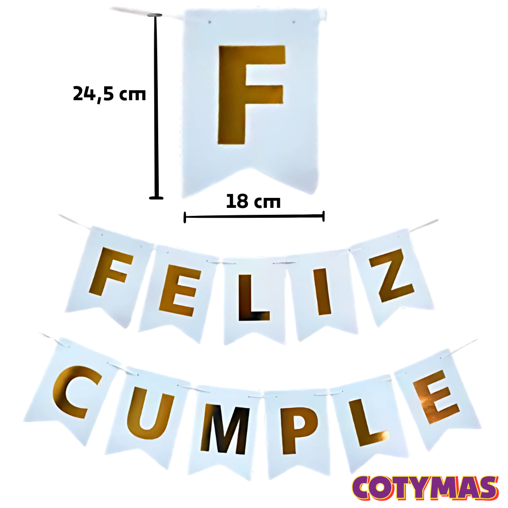 Banderin Feliz Cumpleaños Gigante c/Stamping!