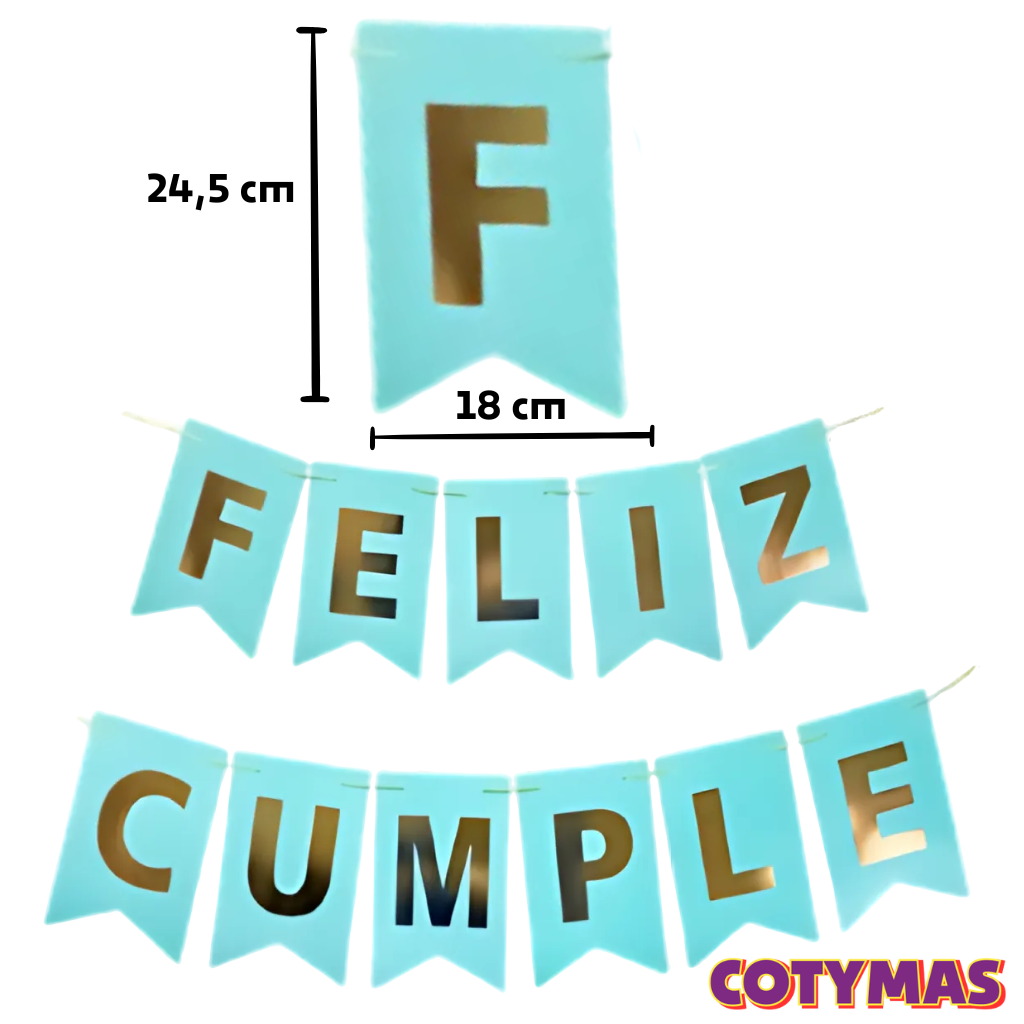 Banderin Feliz Cumpleaños Gigante c/Stamping!