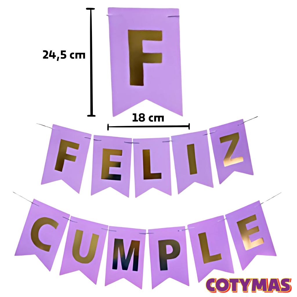 Banderin Feliz Cumpleaños Gigante c/Stamping!
