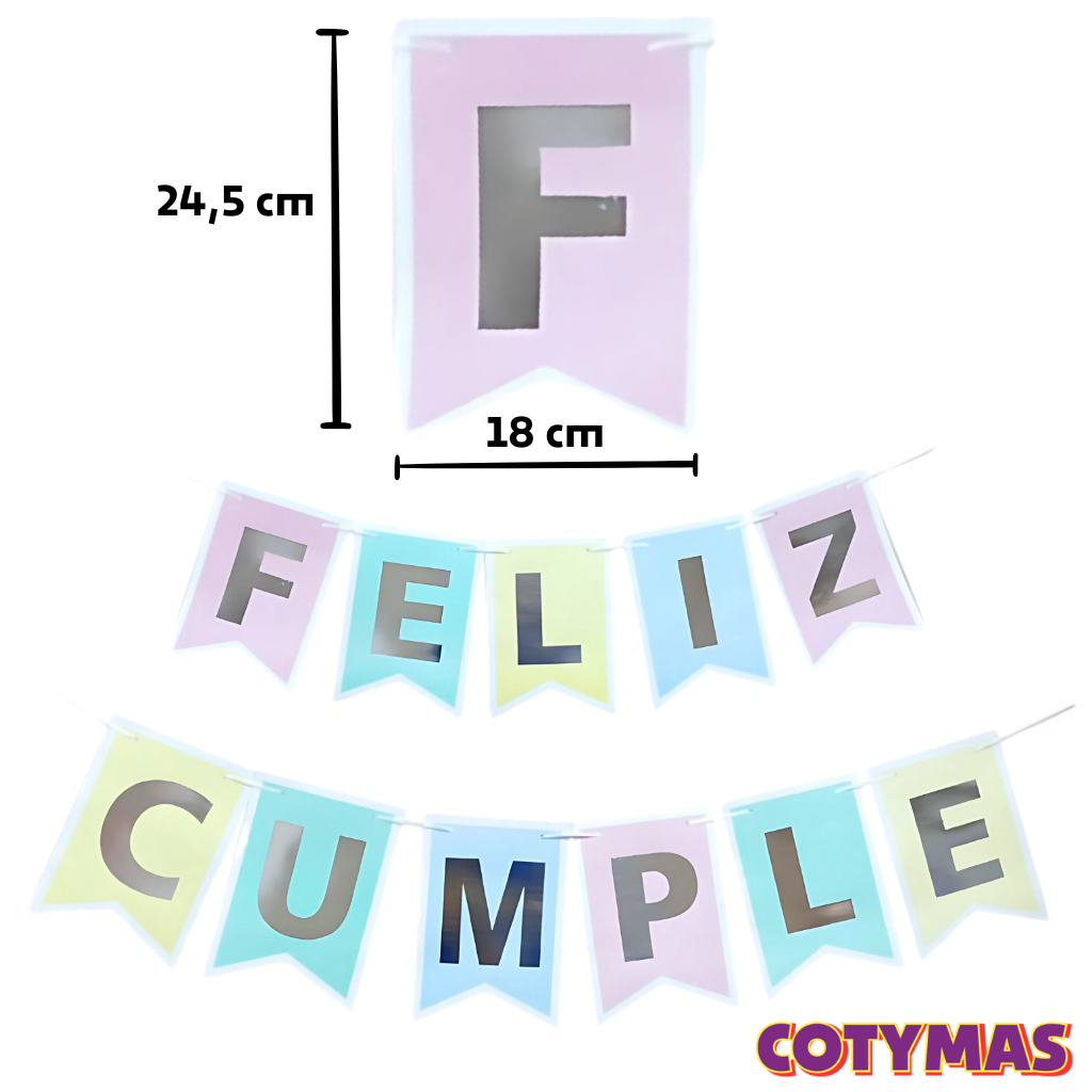 Banderin Feliz Cumpleaños Gigante c/Stamping!