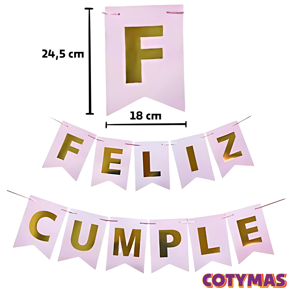 Banderin Feliz Cumpleaños Gigante c/Stamping!