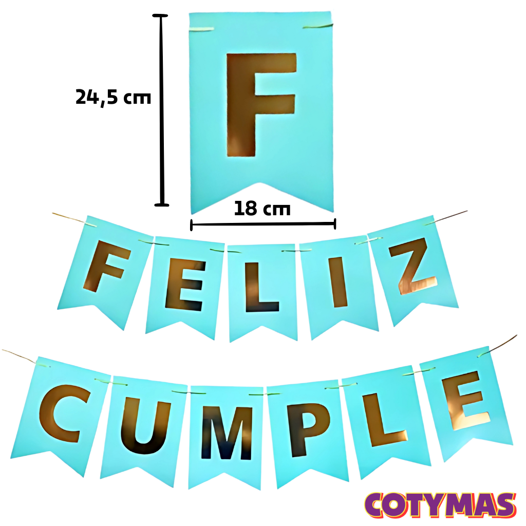 Banderin Feliz Cumpleaños Gigante c/Stamping!