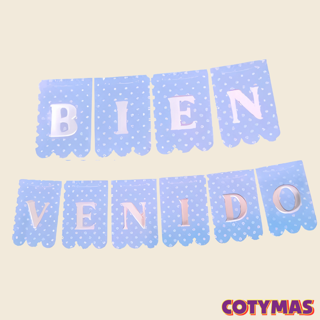 Banderin Bienvenido/Bienvenida c/Lunares!