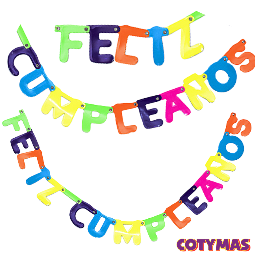 Banderin Palabra Feliz Cumpleaños Holografico Chico!
