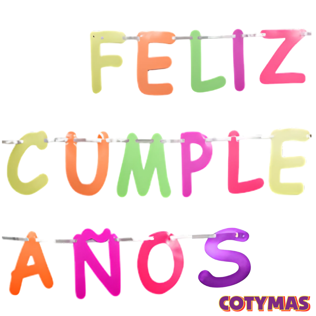 Banderin Palabra Feliz Cumpleaños Holografico Grande!