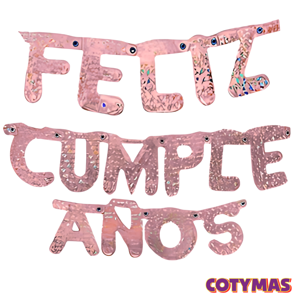 Banderin Palabra Feliz Cumpleaños Holografico Chico!