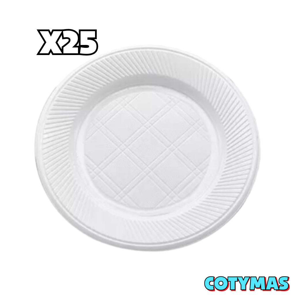 Plato Principal Blanco Descartable - ¡Resistente y Elegante para Tus Comidas!
