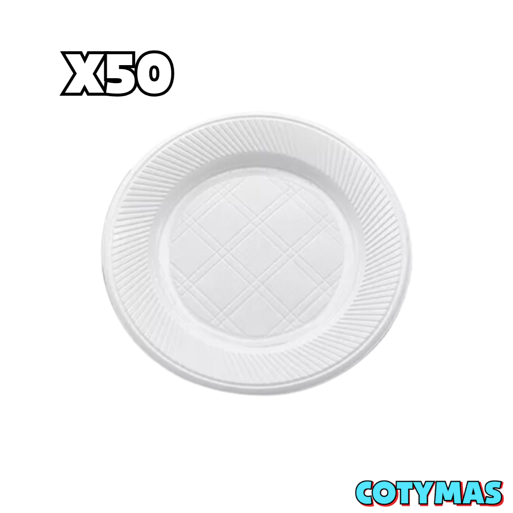 Platos de Postre Descartables (Blancos y de Colores) - ¡Estilo y Practicidad para Tu Fiesta!