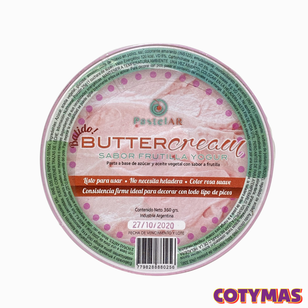 Crema Buttercream Pastelar x360g.
