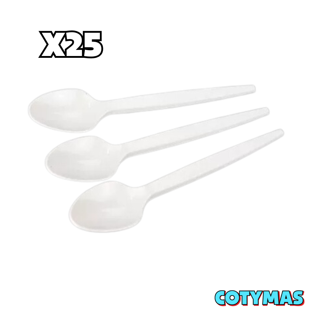Cuchara Descartable Reforzada - ¡Ideal para Postres y Sopas, No se Dobla!