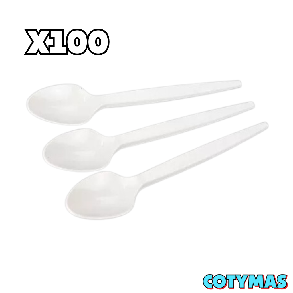 Cuchara Descartable Reforzada - ¡Ideal para Postres y Sopas, No se Dobla!