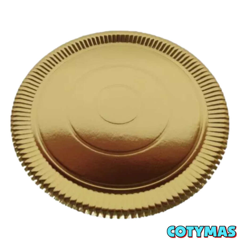 Bandeja Redonda Dorada de Cartón