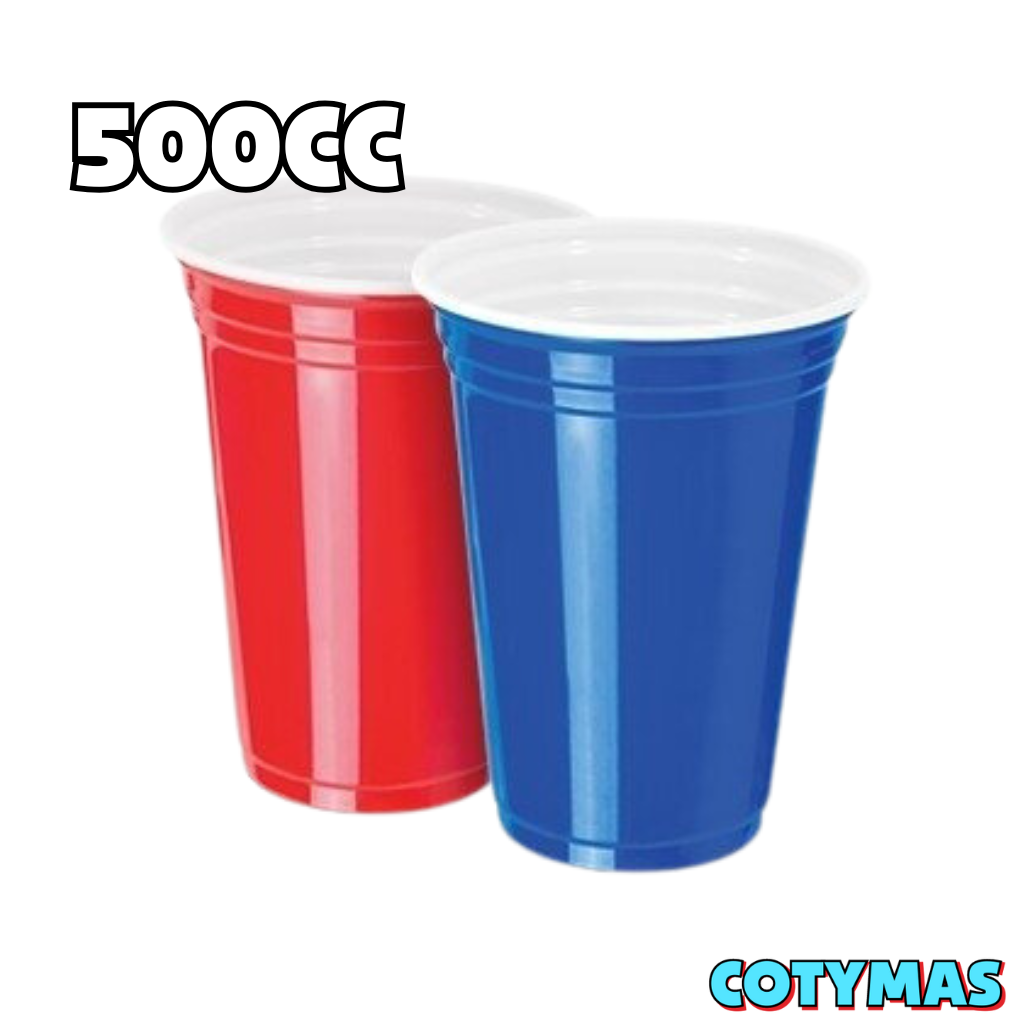 Vaso Americano 500cc (Rojo y Azul) - ¡El Clásico de Todas las Fiestas!