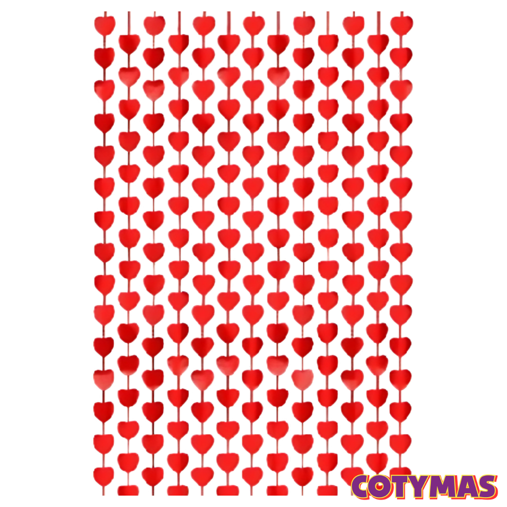 Cortina Metalizada de Corazones!