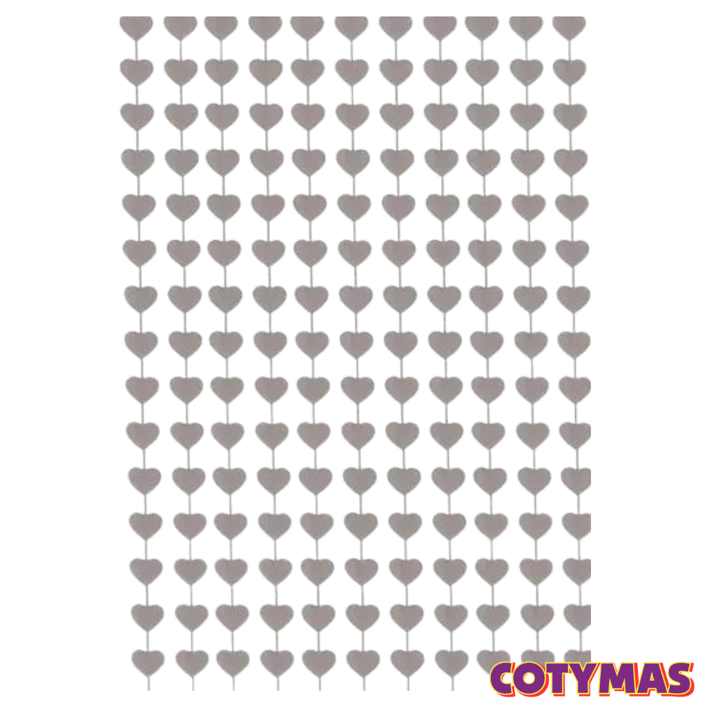 Cortina Metalizada de Corazones!